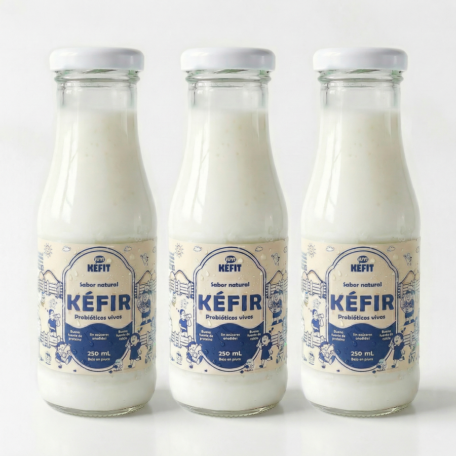 Pack de 3 botellas de kéfir natural KEFIT 250 ml