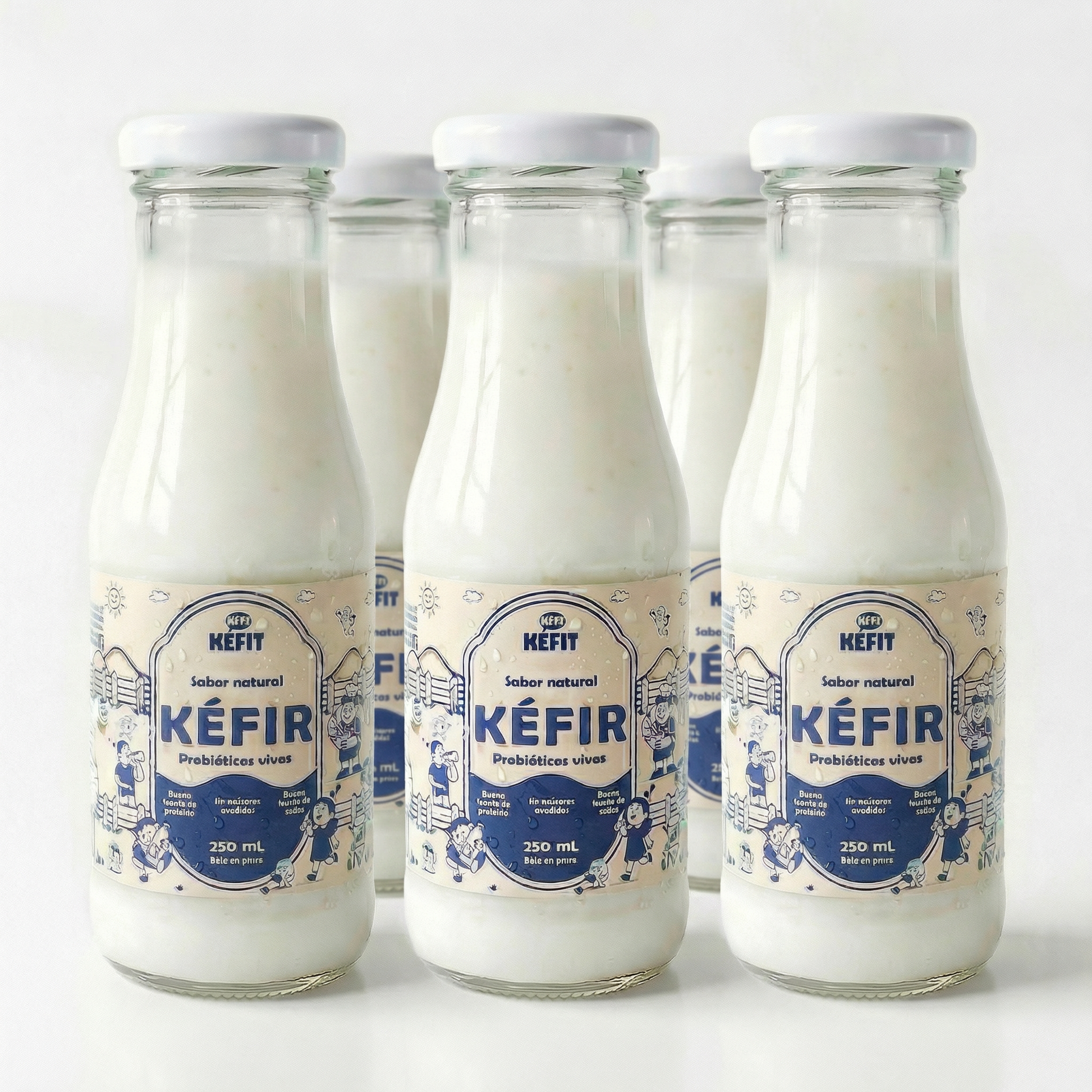 Pack de 6 botellas de kéfir natural KEFIT 250 ml — ahorro