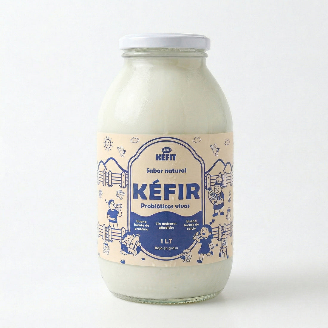 Botella de kéfir natural KEFIT 1 litro — formato familiar